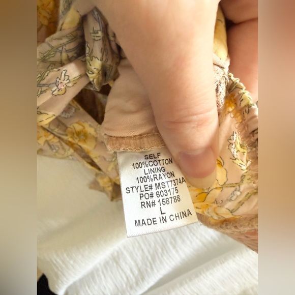 NWT Mable Chance of Sun Floral Two Piece Set Puff Sleeve Top Tiered Skirt Large - Picture 9 of 16